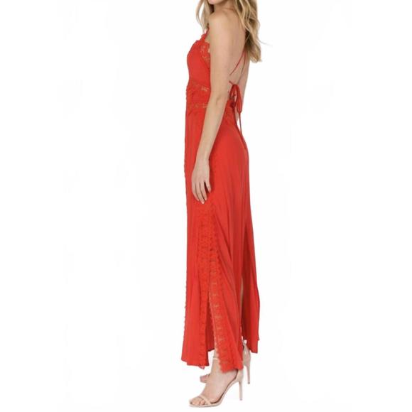 NEW FANCO red lace backless maxi dress in red - Picture 1 of 6